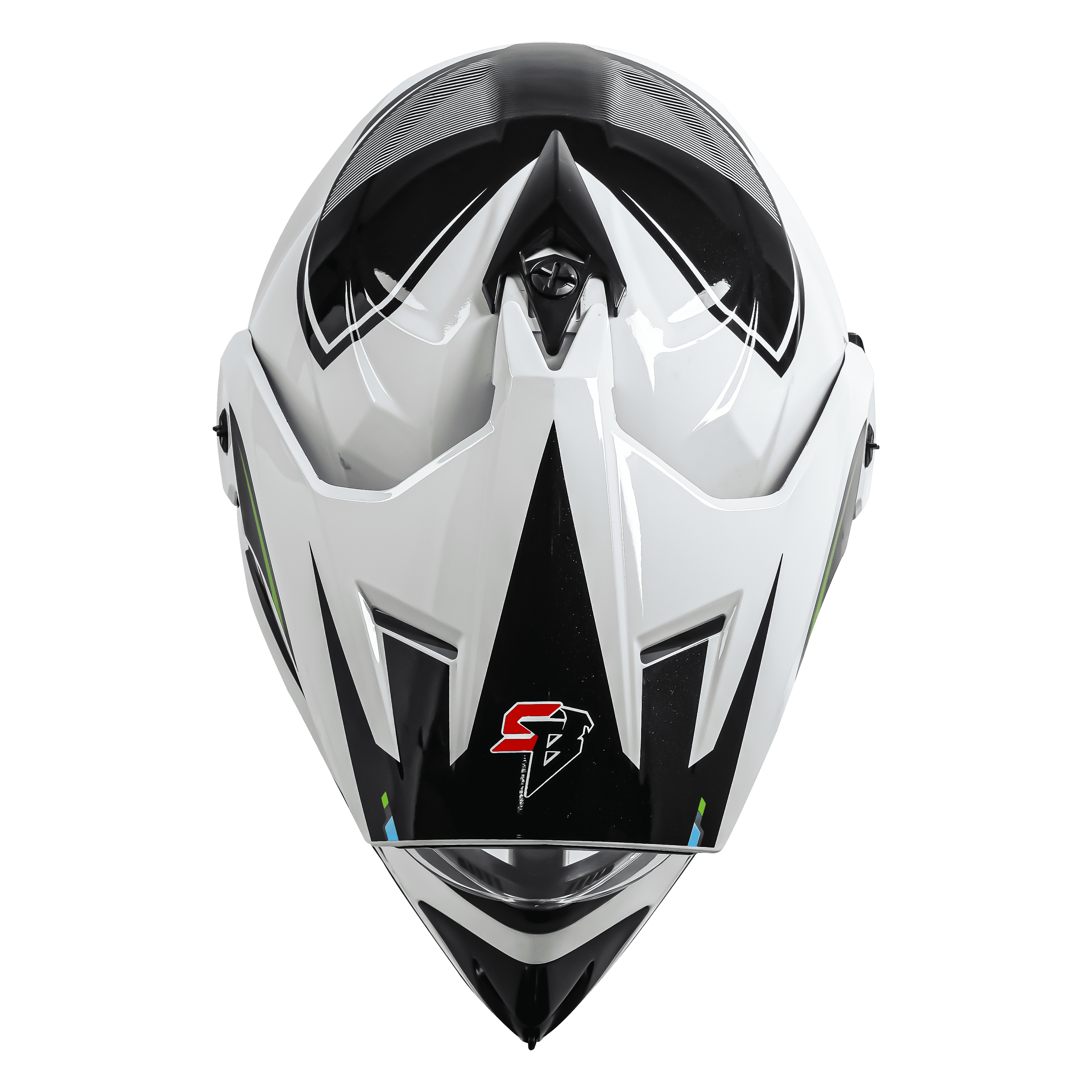 SBH-13 RACER GLOSSY WHITE WITH GREEN